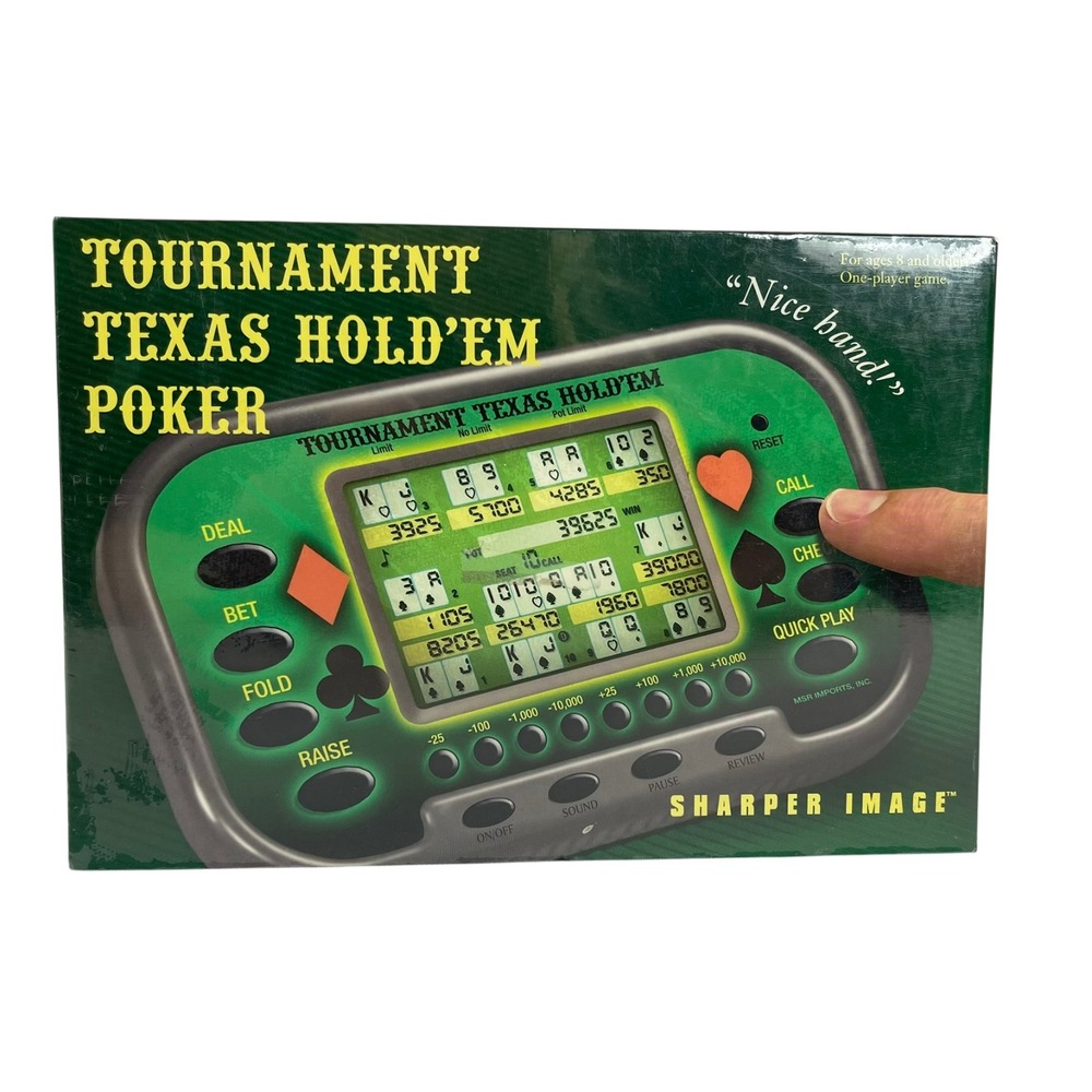 Sharper Image Tournament Texas Hold Em Poker Electronic‎ Handheld Game NEW